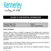 Access to Confidential Information, Policy Statement